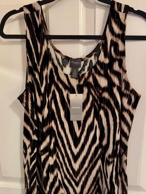 **NWT** Chico's Zebra-Pattern Tank Top in Black and Cream - Chicos size 2